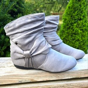 Rampage NEW Feminine Boho Brie Bow Accent Slouch Bootie 6.5M
